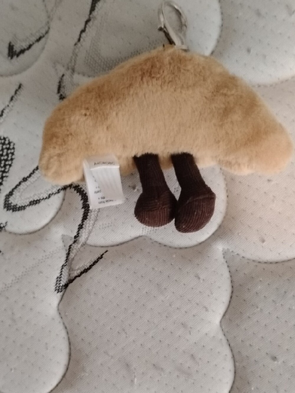 Jellycat Beige Croissant Plush Keychain with Brown Legs - Picture 4 of 4